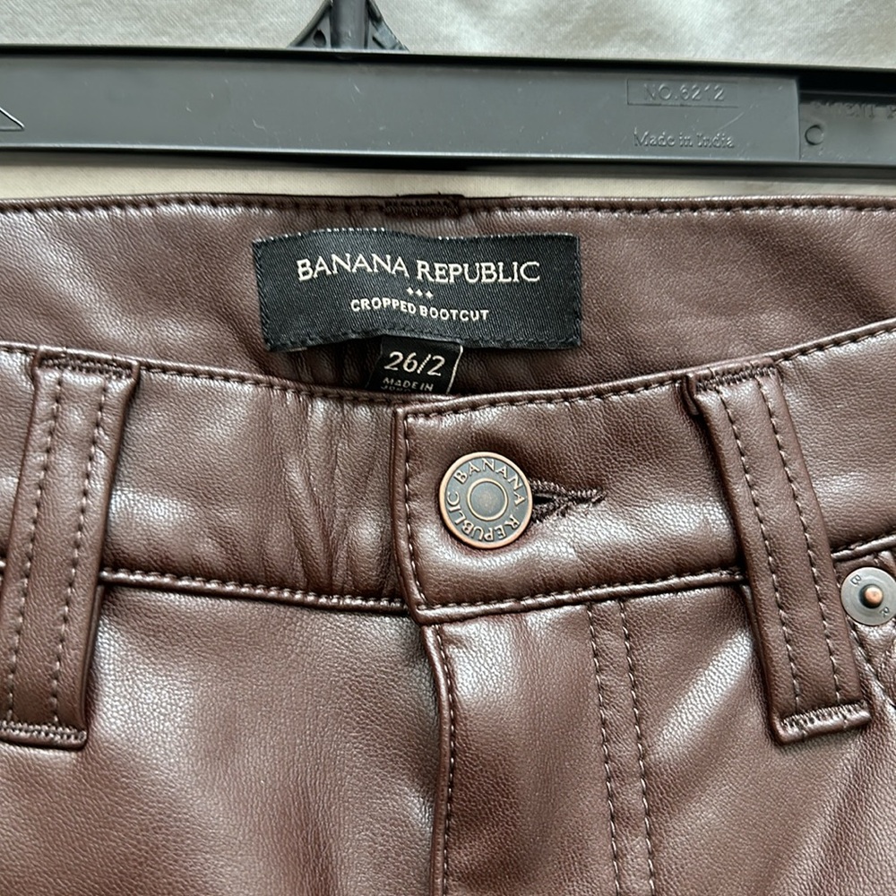 banana republic faux brown leather pants - Picture 4 of 4